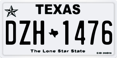 TX license plate DZH1476