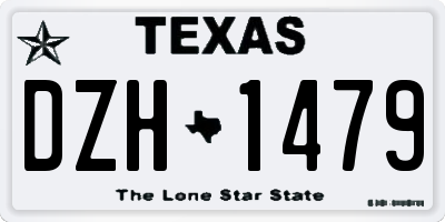 TX license plate DZH1479