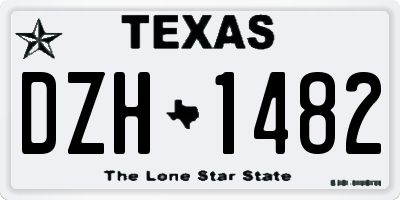 TX license plate DZH1482