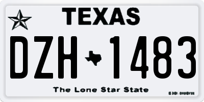 TX license plate DZH1483