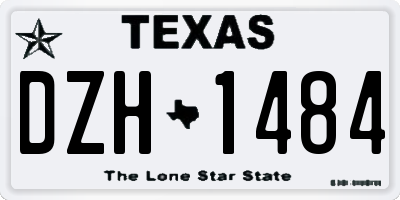 TX license plate DZH1484