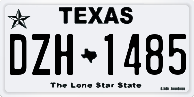 TX license plate DZH1485