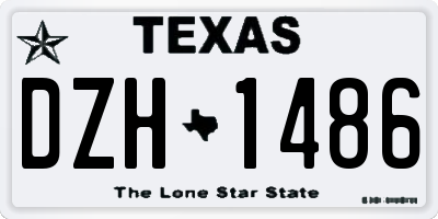 TX license plate DZH1486