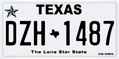 TX license plate DZH1487