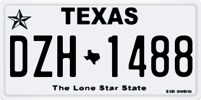 TX license plate DZH1488