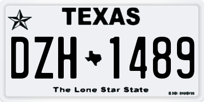 TX license plate DZH1489