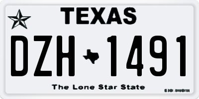 TX license plate DZH1491