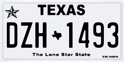 TX license plate DZH1493