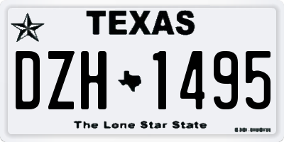 TX license plate DZH1495