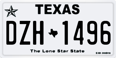 TX license plate DZH1496