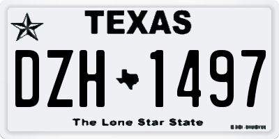 TX license plate DZH1497