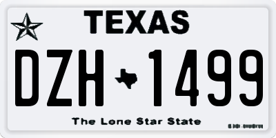 TX license plate DZH1499