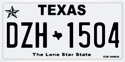 TX license plate DZH1504
