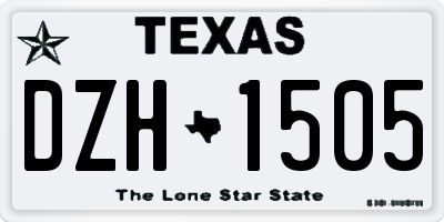 TX license plate DZH1505