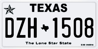 TX license plate DZH1508
