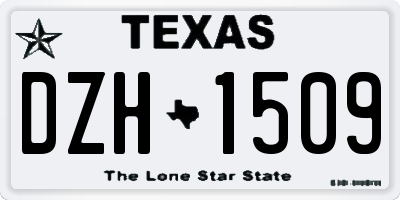 TX license plate DZH1509