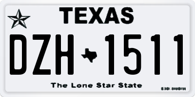 TX license plate DZH1511