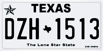 TX license plate DZH1513
