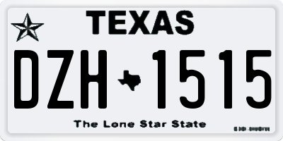 TX license plate DZH1515