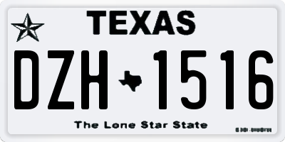 TX license plate DZH1516