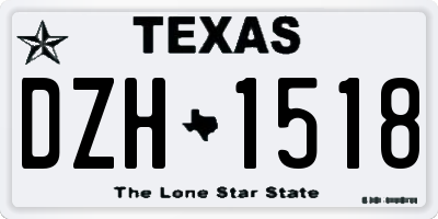 TX license plate DZH1518
