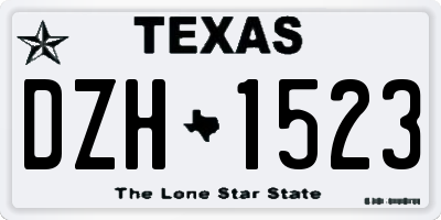 TX license plate DZH1523