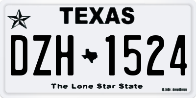 TX license plate DZH1524