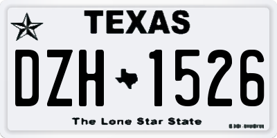 TX license plate DZH1526