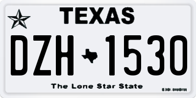 TX license plate DZH1530