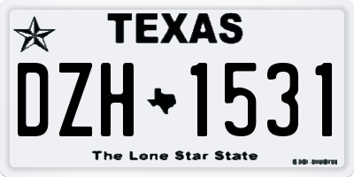 TX license plate DZH1531