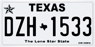 TX license plate DZH1533
