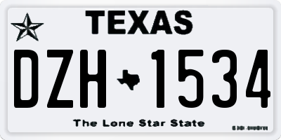 TX license plate DZH1534