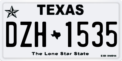 TX license plate DZH1535