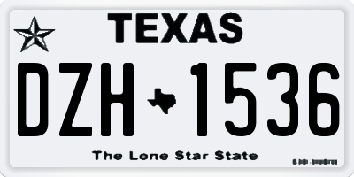 TX license plate DZH1536