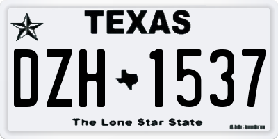 TX license plate DZH1537