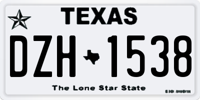 TX license plate DZH1538