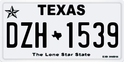 TX license plate DZH1539