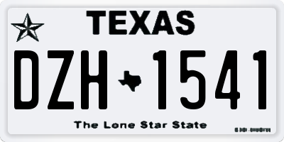 TX license plate DZH1541
