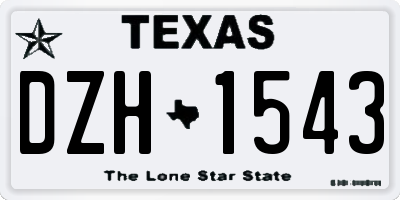 TX license plate DZH1543