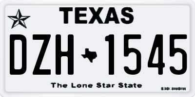 TX license plate DZH1545