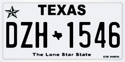 TX license plate DZH1546