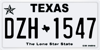 TX license plate DZH1547