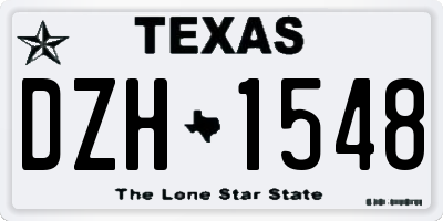 TX license plate DZH1548