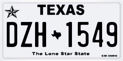 TX license plate DZH1549