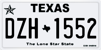 TX license plate DZH1552
