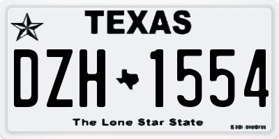 TX license plate DZH1554