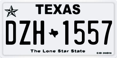 TX license plate DZH1557