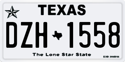 TX license plate DZH1558