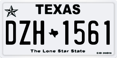 TX license plate DZH1561