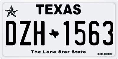 TX license plate DZH1563